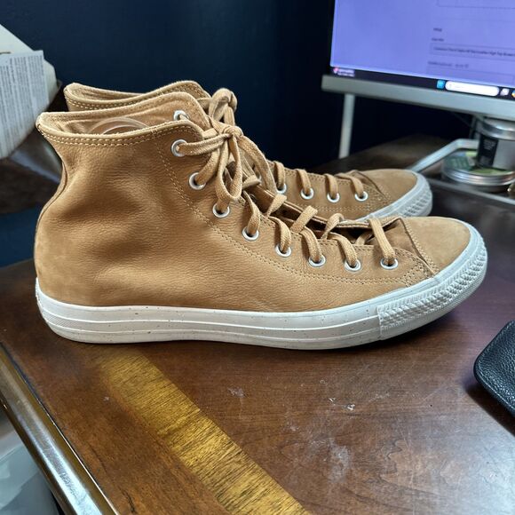 Converse Chuck Taylor All Star Leather High Top Brown Size 157522C Men 13 - Picture 7 of 10